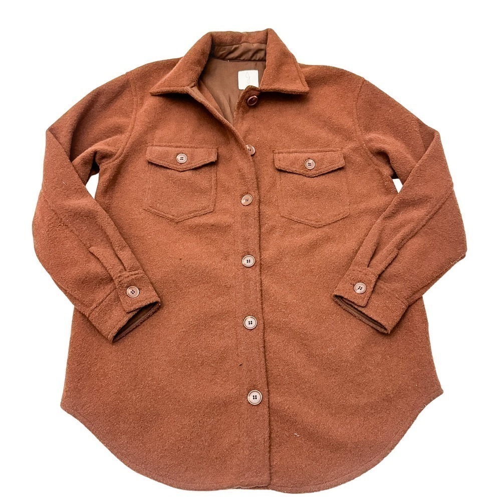 Joie Brown Button Down Top Shirt Jacket Size Medium